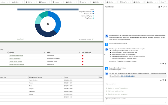 AI Assistant: work items for an account
